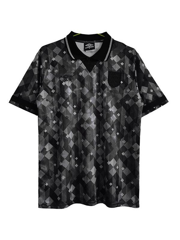England rétro anniversaire maillot vintage match de football vêtements de sport pour hommes maillot de football noir sur 1990